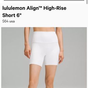 WHITE ALIGN 6” shorts!